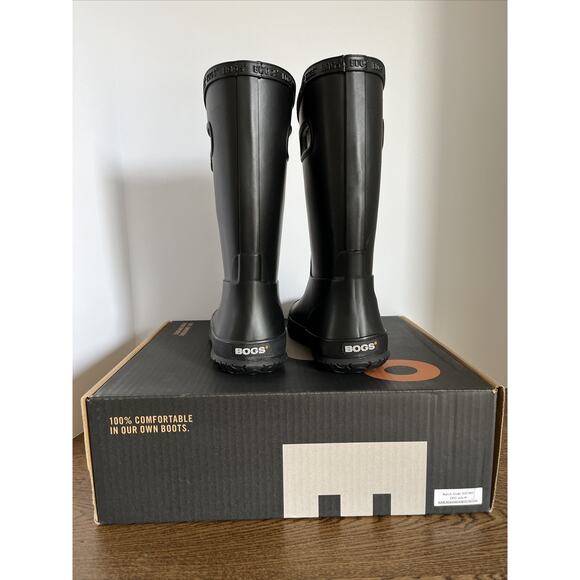 BOGS Unisex Kids' Rainboot Plush Rain Boots Black - 72804-001, Black Size 3 - Picture 4 of 8